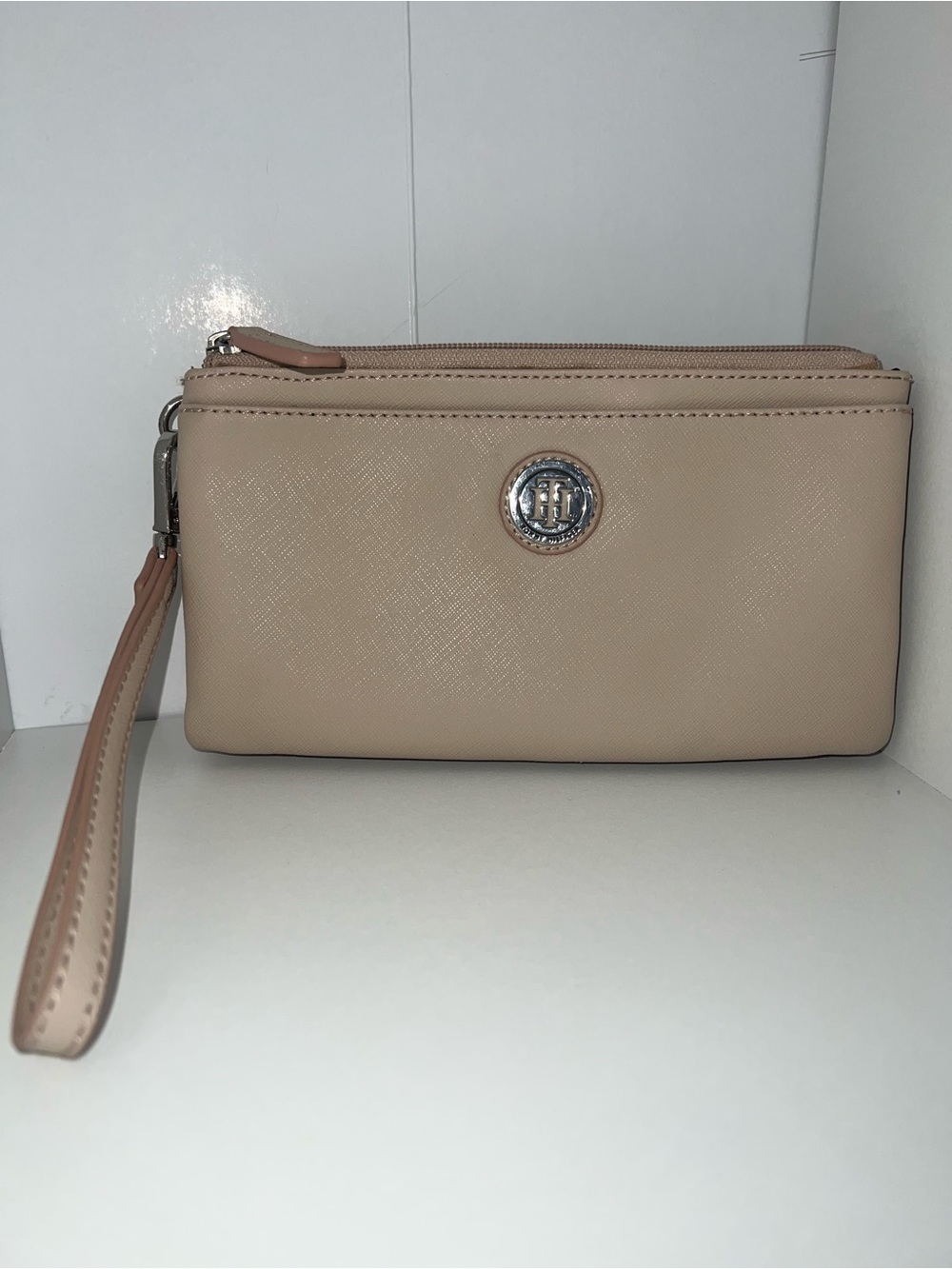 Tommy Hilfiger Blush Beige Wristlet Clutch